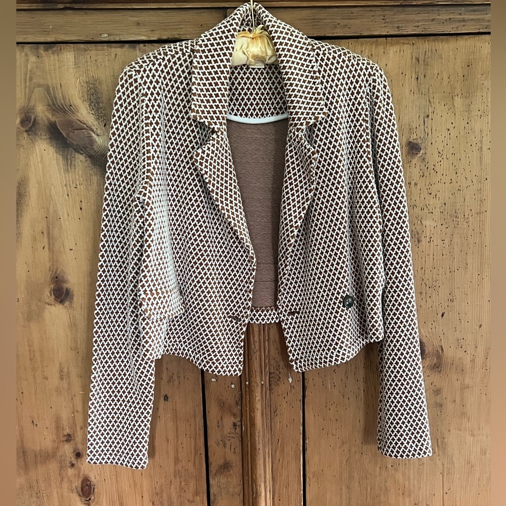 Anthropologie Maeve Geo Cropped Blazer NWOT